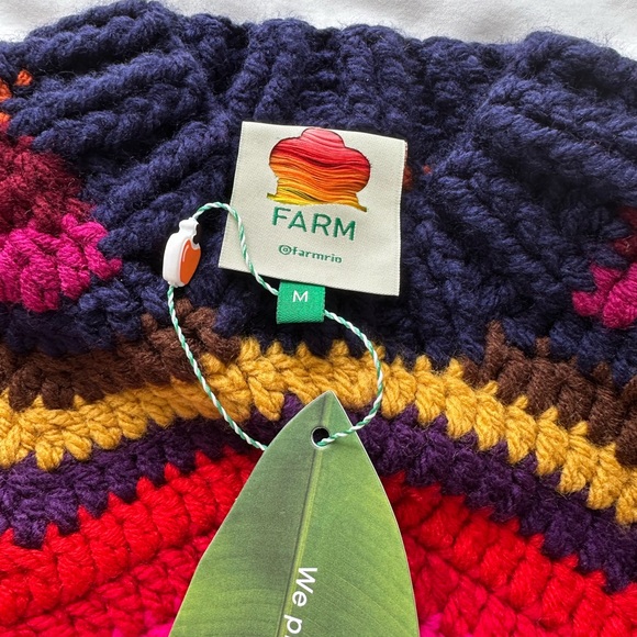 NWT FARM Rio Colorful Waves Crochet Sweater - Picture 13 of 15